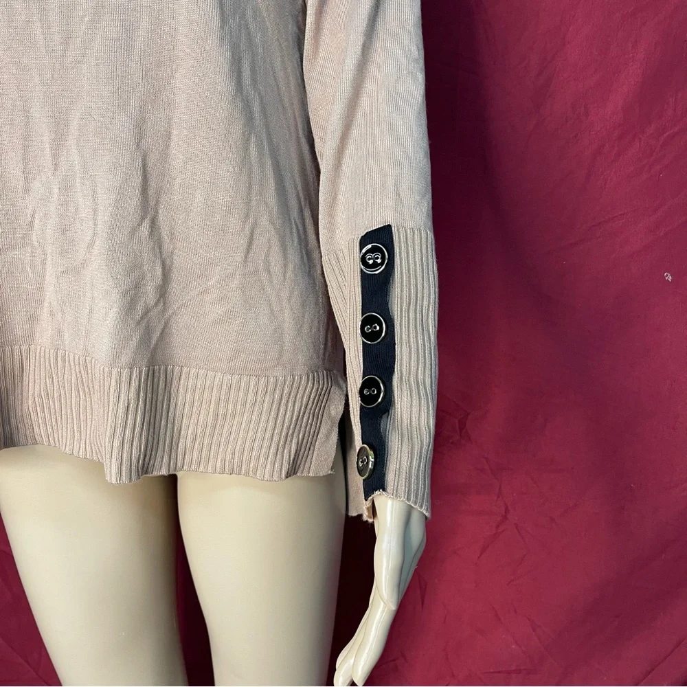 Melissa Paige Beige Cowl Neck Sweater Women’s Large